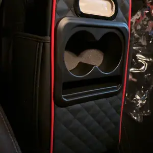 Car armrest storage bag, multi-functional 4-in-1 mat, suitable for car armrests, car storage bags, car center console organizers, and includes cup holders and phone holders, ideal for long-distance driving trips.