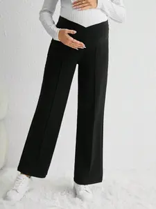 Womens Maternity Wideband Waist Pants – Ultra-Soft Over-the-Belly Pregnancy Trousers | Comfortable Stretchy Lounge Pants & Supportive Activewear for Expecting Mothers