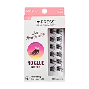 Impress Falsies Self Adhesive Eyelashes, 12 Lash Clusters - Bold