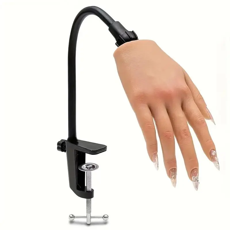 Silicone Practice Hands for Nail Art Supply DIY Manicure Training, Flexible Finger Design, Includes Jewelry Tools, Ideal for Beginners, Enhance Nail Skills, Nail Art Equipment