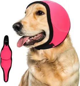 Dog Ear Muffs Noise Protection, Wraps Cover for Dogs Bath Grooming, Adjustable Dog Calming Hoodie Hematoma Anxiety Firework Thunder,Waterproof Dogs Shower Cap Drying Swimming Bathing