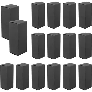 Framendino, 50 Pack Black Kraft Paper Lipstick Boxes Rectangle Bottle Reusable Lip Balm Packaging Cases Gift Wrapping Box for DIY (3.54X1.41X1.41) Framendino