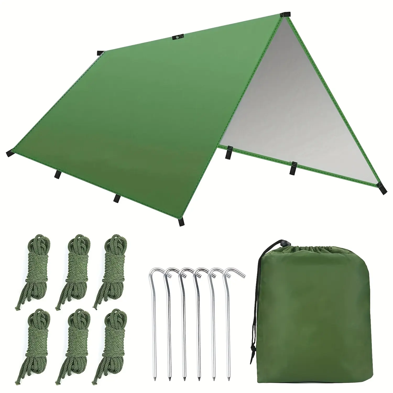 10'×10' Large Camping Hammock Tarp, Portable Mini Tarp, UV Resustant, Waterproof Portable Instant Canopy, Windproof Rainproof Tent Rain Fly, Sunshade, Multi-Person Tent Tarps, Attached Carry Bag, Hammock Accessory, Camping Essentials,