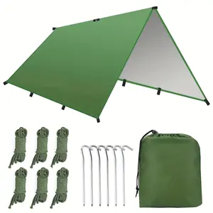 10×10 ft  Large Hammock Tarp, UV Resustant, Waterproof Portable Instant Canopy, Windproof Rainproof Tent Rain Fly, Sunshade, Multi-Person Tent Tarps, Hammock Accessory,