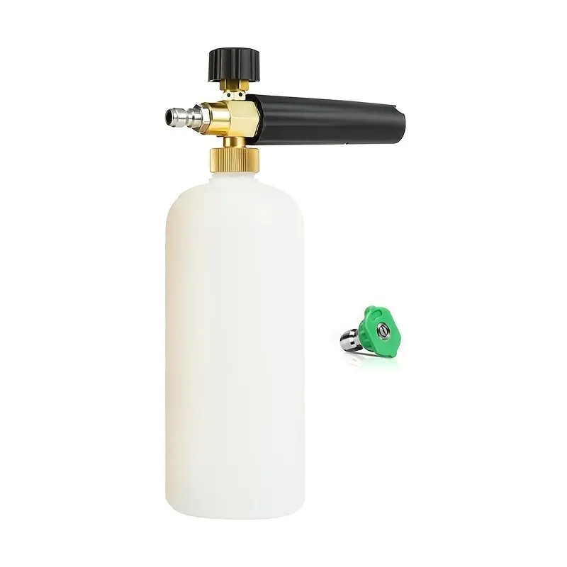 1L Bottle Snow Foam Gun with High Pressure Cleaner Nozzle Head, 1/4 Inch Quick Connect, Snow Foam Sprayer, Car Wash Equipment