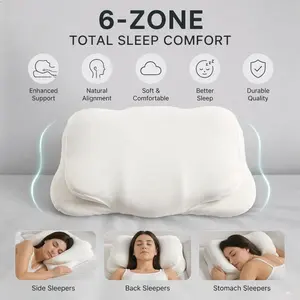 Cloud Pillow for deep Sleeping, Ergonomic Memory Foam Pillow, Adjustable Cervical Neck Support Pillow with Cooling&Breathable Pillowcase for Side Back Stomach Sleepers,Cool Bed Pillows for Hot Sleepers,Sleep Gift for Mom
