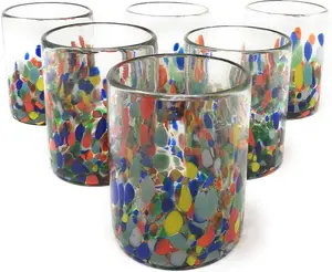 Confetti Carmen Tumbler Glasses - Set of 6 (10 oz each)
