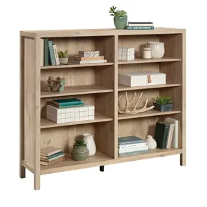 Sauder Pacific View Bookcase - Modern Minimalist Design with 4 Adjustable Shelves for Books & Decor Quick Assembly Bookshelf for Living Room & Home Office