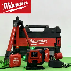 Milwaukee Tool 360° 4x16 Line Laser Level for Renovation Project, Tile, Ceiling & Installation Work | Green Beam Self-Leveling Laser Tool with IP54 Waterproof & Long Battery Lif