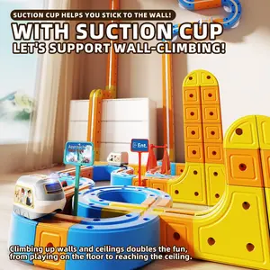 DIY Assembly Railway Train Set, Anti-Gravity Build Tracks, 360° Rotating Race Car, Flexible Track Set, Unisex Toy