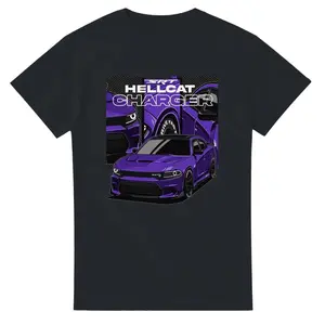 Dodge Charger SRT Hellcat T-Shirt Sweatshirt Hoodie - Purple Muscle Car Graphic Tee
