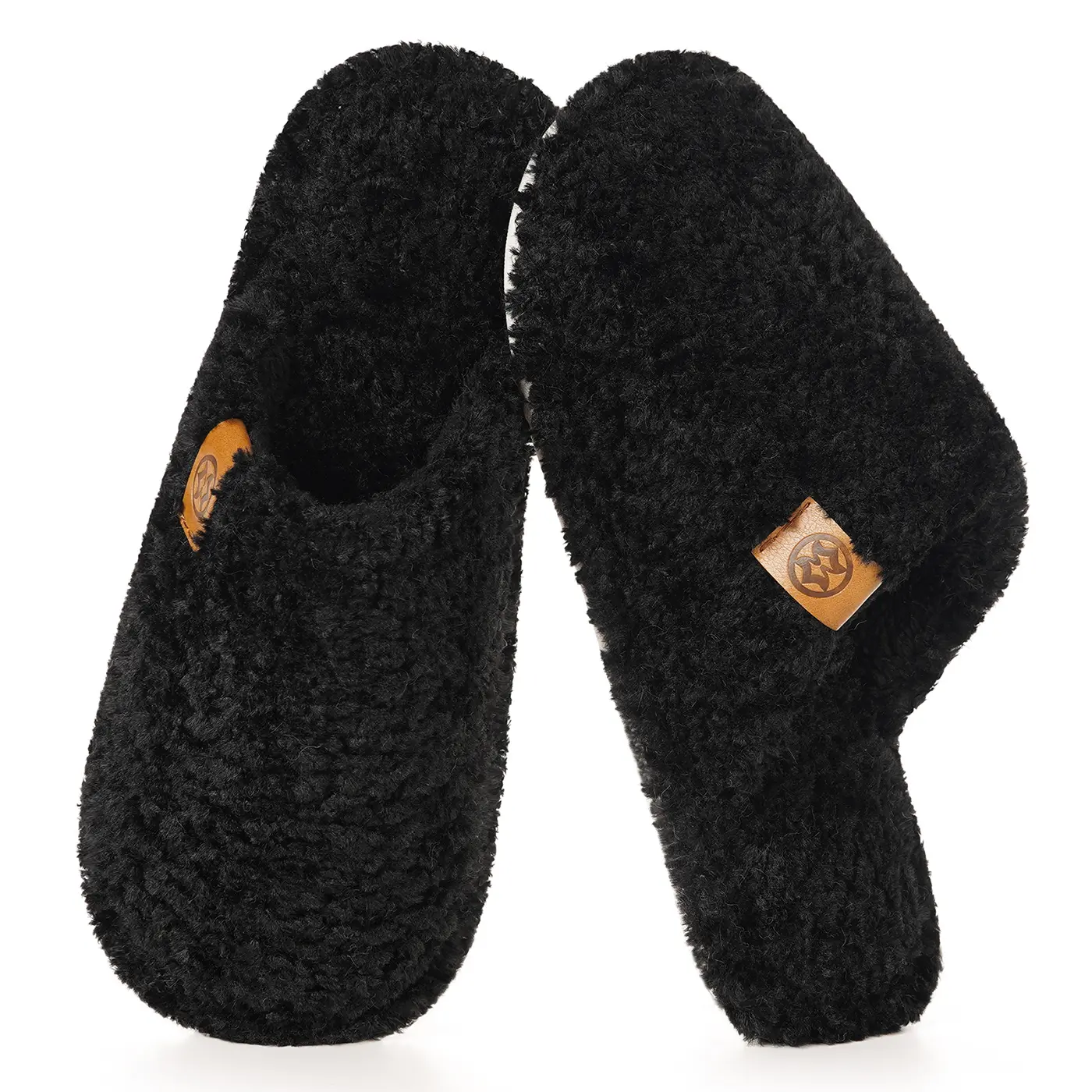 Men's Cozy Slippers Warm Fuzzy Slip On House Slippers for Men Indoor Memory Foam Anti-slip Shoes Lightweight Winter House Bedroom Shoes
