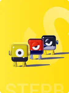 Desktop Stressrelief Toys that Can Move Automatically- Three Different Colored StepBots