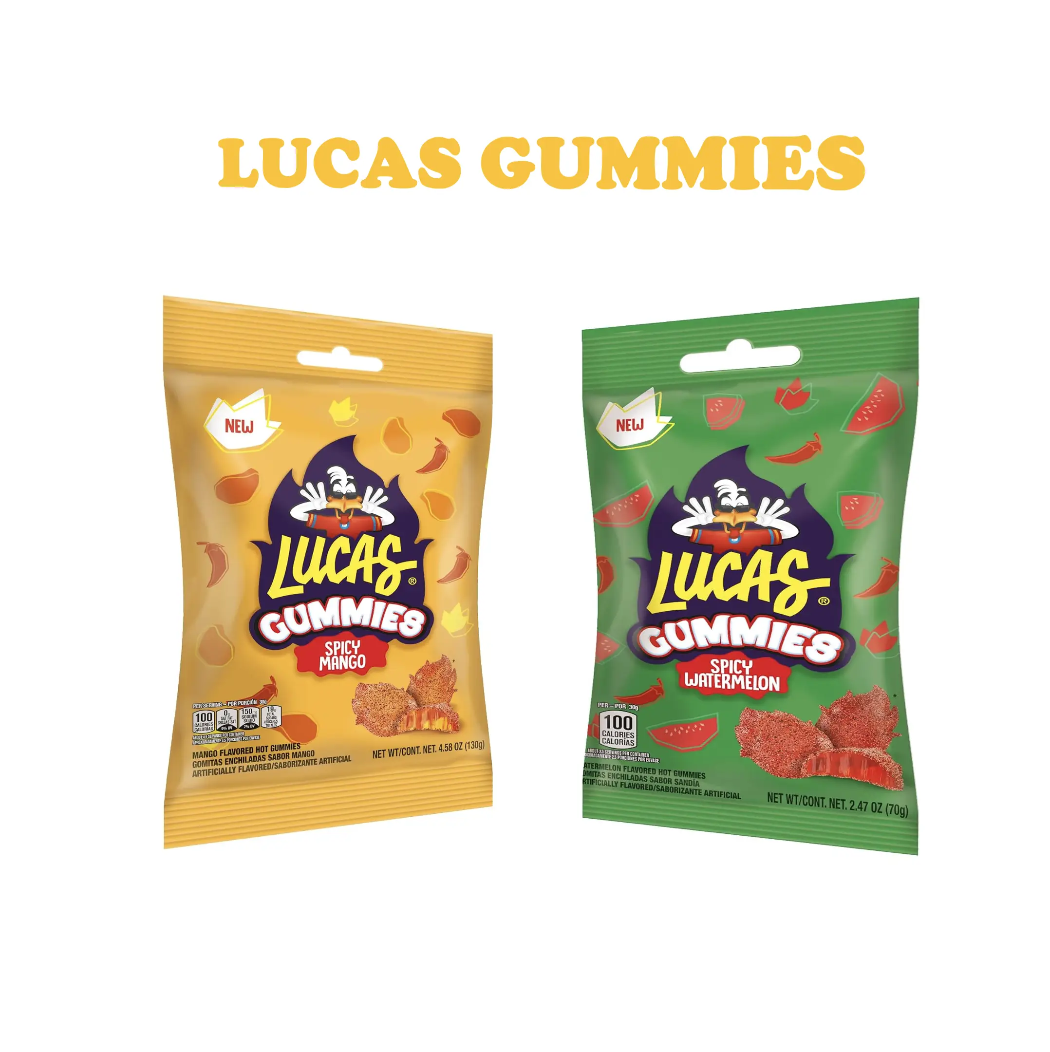Lucas Gummies Spicy Watermelon Mango Picoso Mexican Candy Gomitas Flavored 130g