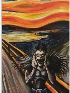 Home Decor Spirit Classic Japanese Anime Wall Art Screaming Cartoon Characters Canvas Painting Movie Poster Black Outframed Canvas Poster Room Aesthetic Decorative Wall Art Print Family Bedroom Decor UNFRAMED