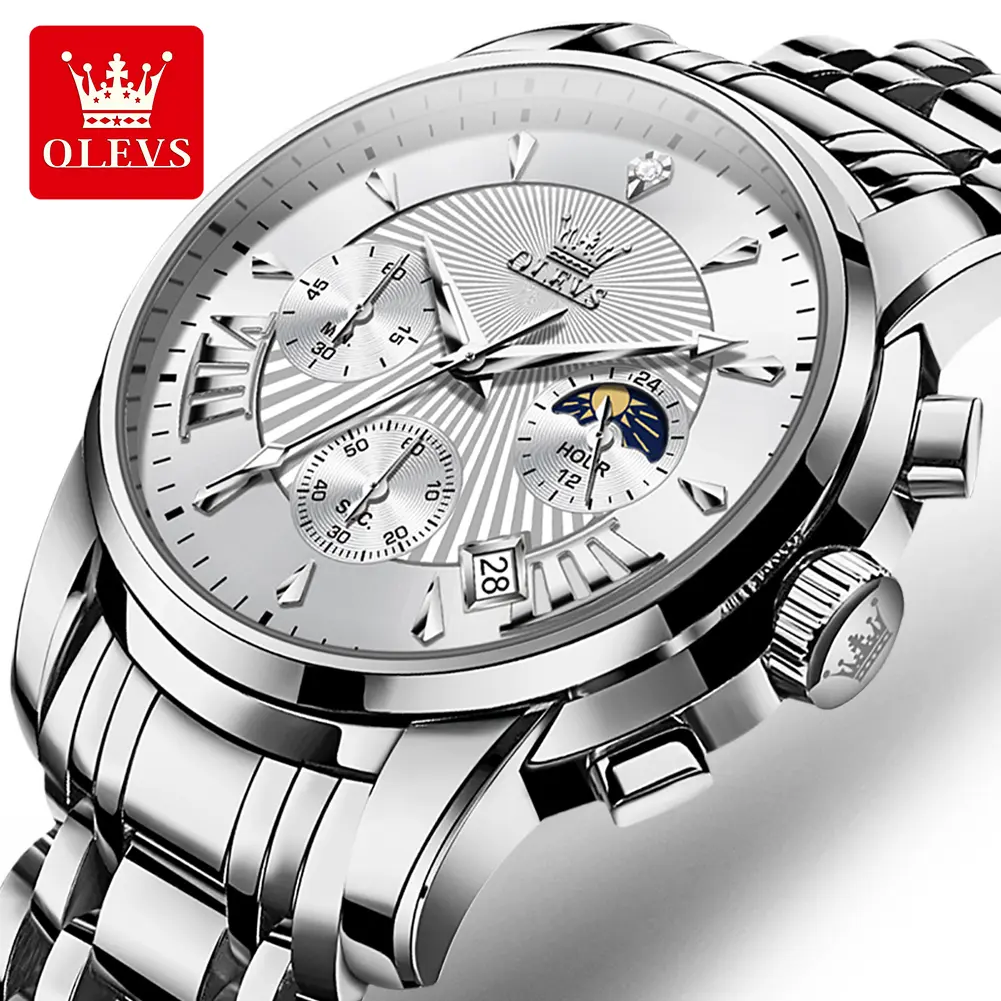 OLEVS Men's Quartz Watch, Cool Sports Style, Multi-Functional, Waterproof & Luminous Dial