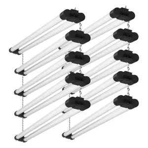 VEVOR 10 Pack LED Shop Light, 4 FT, 40W Linkable Shop Light Fixture, 4500 LM Surface & Hanging Mount Ceiling Lights 59 in Power Cords with ON/OFF Switch, for Garage Warehouse Home Workshop and Office