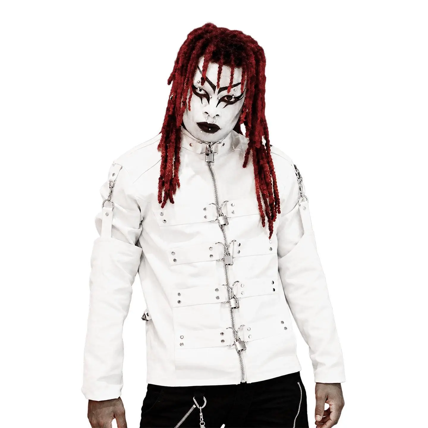 Lip Service Institutionalized White Waxed Twill Straight Jacket