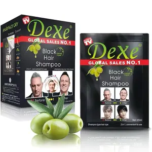 Dexe 10 PCS Instant Hair Dye for Men & Women - Black Color, Natural Ingredients, 250ml, Semi-Permanent Formula, Easy to Use, Lasts Up to 30 Days