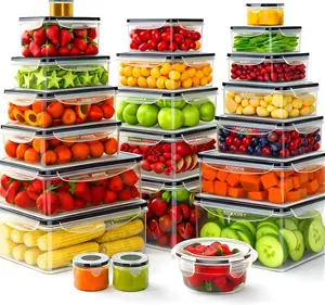 40 Pcs 85oz Large Food Storage Containers with Lids (20 containers & 20 lids), Stackable Airtight Leakproof BPA-Free Reusable Meal Prep Containers, Freezer Microwave Dishwasher Safe