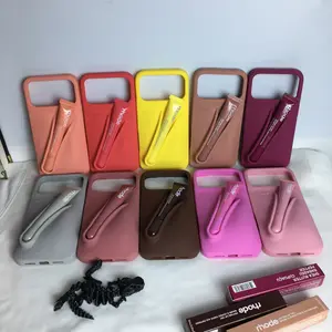 Rhode Lip Case Set for iPhone, Silicone Phone Case with Lip Peptide Treatment Holder, Matte Soft Cover, Trendy Aesthetic Phone Case Gift