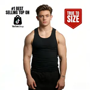 Pack of five CLEARANCE | FOR YOUMEN Tank Top | Please Size Up | Blend of polyester and spandex Sleeveless Plain tank tops for men
