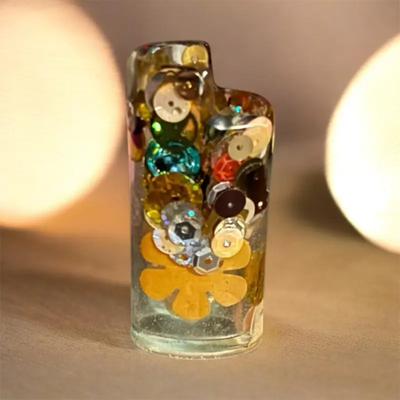 Small glittery lighter holder