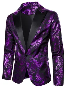 Men's Vintage Floral Fitted Suit Jacket, Durable Fabric, Ideal Gift Choice, Perfect for Weddings, Parties, Performances, All Seasons Wear