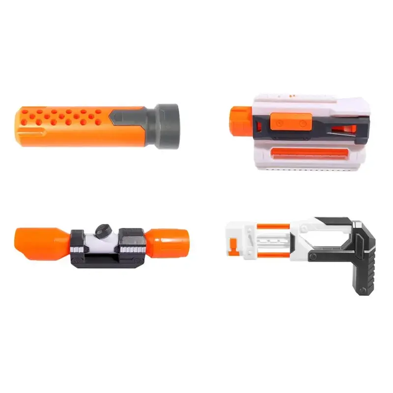 4pcs/set Universal Parts for Nerf Sight Elite Series Compatible Modified Part Front Tube Sighting Toys Muffler Tail Stock Body