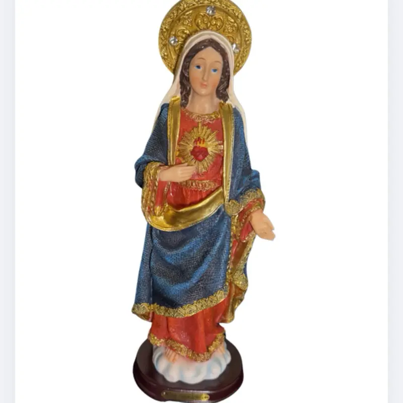 Virgen Sagrada Corazon Statue 12.5 Inches Sacred Heart Resin Religious Statue for Home Decor and Religious Practices