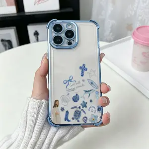 Blue Ocean Faith Phone Case， Coastal Spiritual Style for iPhone 17 16 15 14 13 12 11 Plus Pro Max， Inspirational Gift.