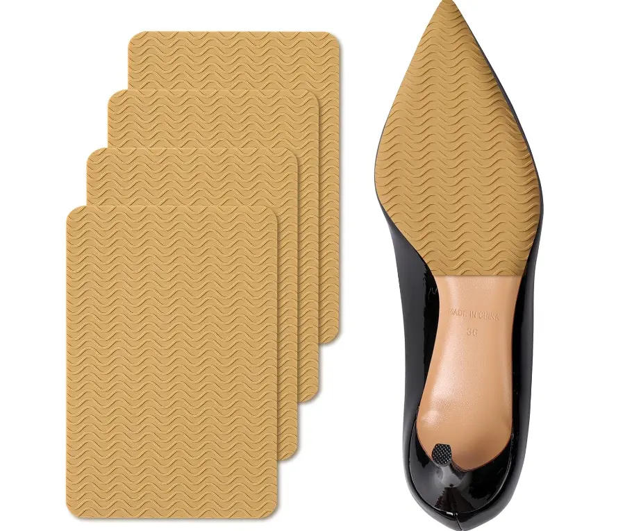 6 Packs Shoe Sole Protectors,4 X 6 Inch Cuttable Rubber Grip Pads,Sole Protector for High Heels, Yellow Shoes Grips on Bottom of Shoes,Shoe Bottom Protectors Anti Slip Grips Self Adhesive Silicone Non Slip Shoe Pads.for High Heels, Flats and Leather Shoes