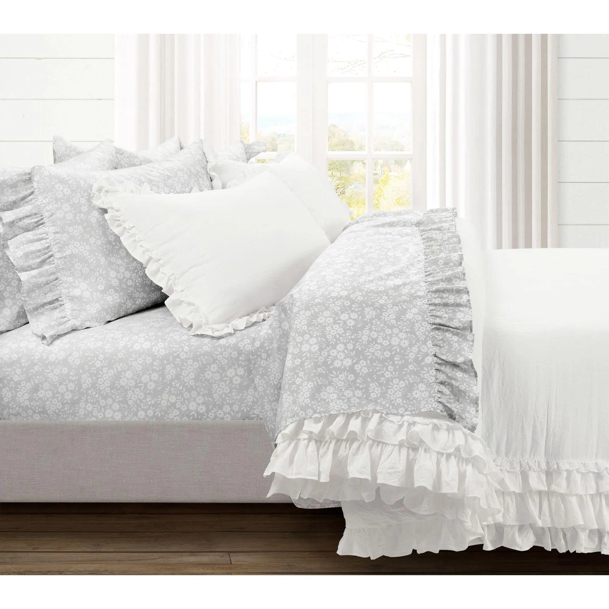 Garden Of Flowers Ruffle Sheet 6Pc K by Lush Decor