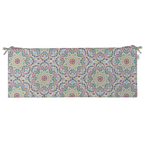 Rsh Décor Zen Fiesta Foam Bench Cushion with Ties for Indoor Outdoor Use - 38” x 18” x 3” - Made in United States