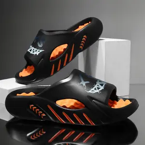 Men's Slippers Unique Design Soft Feel Best-Selling House Slides Women Walking Shoes Flipflop Thick Boy Sporty Breathable Clogs Black Footwear Tsinelas with Hollow Ventilation & Eye-Catching Letter Print