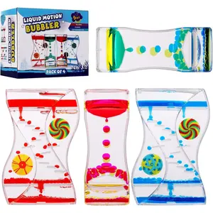 XY-TIM07 Liquid Motion Bubbler Sensory Toy for Kids and Adults 4-Pack,Calming Stress Relief Fidget Toys for ADHD Autism, Office Desk Decor
