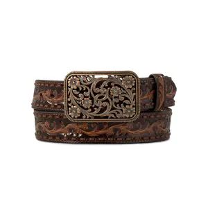 ARIAT WOMENS BROWN TOOLED BELT -A1567147