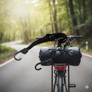 Motorcycle Helmet Secure Strap, 60cm Elastic Tie-Down with Anti-Slip Buckle. Heavy-Duty Stretch Rope for Bike Gear, Durable Adjustable Fastener, Universal Fit for Riding Accessories, Portable & Space-Saving.