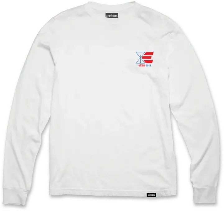 etnies Sour Solution Long-Sleeve Tee - Men's White Fitted Crew Neck Shirt, Lightweight 4.4 oz 100% Combed Ring-Spun Cotton Fine Jersey