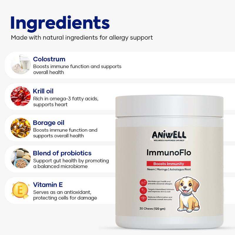 Aniwell ImmunoFlo: A New Age Natural Solution for Allergies, Itching, Hot Spots, Paw Licking & Immunity