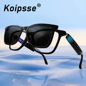 Koipsse smart glasses Wireless Smart Music Glasses high-tech suitable for adults holiday gifts built-in speakers Rechargeable Bluetooth Smart Glasses High Appearance accessories HIFI sound quality fashionable sunglass anti-blue light UV protection 2 in 1