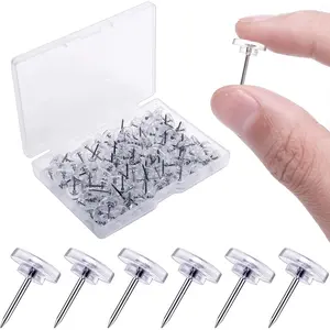 Clear Thumb Tacks for Wall Hangings Plastic Clear Push Pins 150 Count for Cork Board Flat  Thumb Tacks for Bulletin Board Posters Photos Postcards Maps Office  Decorative(150), XBH