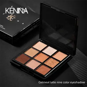 KENINA Oat Milk Nude 9-Pan Eyeshadow Palette Universal Neutral Color Story Makeup Cosmetic Oatmeal Latte Nine Color Eyeshadow Matte Finish