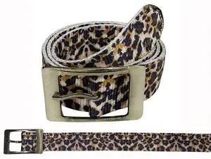 Leopard Nylon Belt with pre punched holes.
