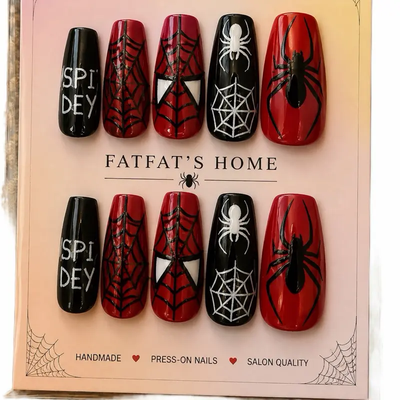 Spider themed nails