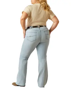 Ariat Women's June Light Wash Perfect Rise Flare Stretch Denim Jeans Plus - 10060984-Plus