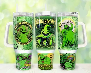 Horror Movies 40oz Tumbler, Halloween Tumbler Wrap, Horror Characters 40oz Tumbler