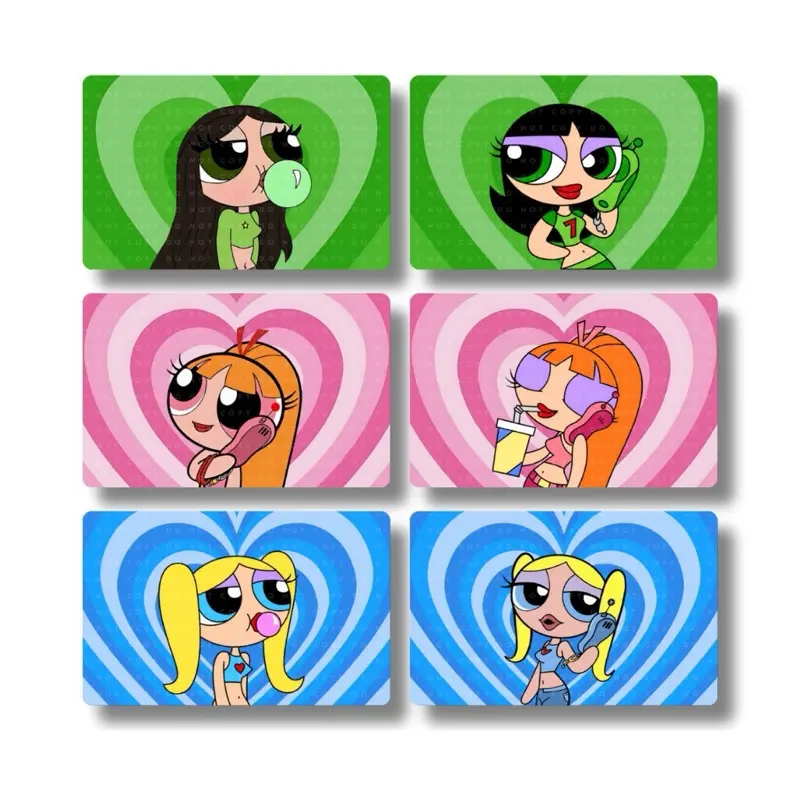 Y2K Cute Stickers - Premium Water-Safe Vinyl Card Covers, Large Chip, Long-Lasting Multi-Color Anime Design, Laminated Shine, Aesthetic Stickers for Card DIY Enthusiasts & Personalizing (Scrapbooking Supplies)