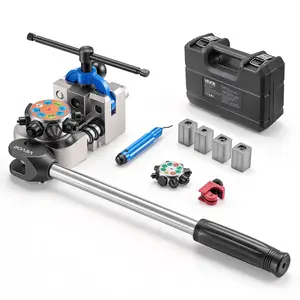 VEVOR Professional Brake Line Flaring Tool, 45 & 37 Degree Double Flare Bubble Flare Tool Kit for 3/16", 1/4", 5/16", 3/8" Copper Aluminum Thin Steel Tubes