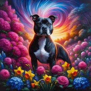 1pcs 5D DIY handmade diamond painting set, 5D diamond art set, DIY decoration, dog, floral, swirl diamond painting set full round drill DIY, mosaic, diamond art, DIY art home decoration, suitable for Halloween and Christmas.